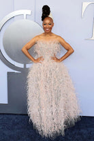 Camille A. Brown a line prom dress