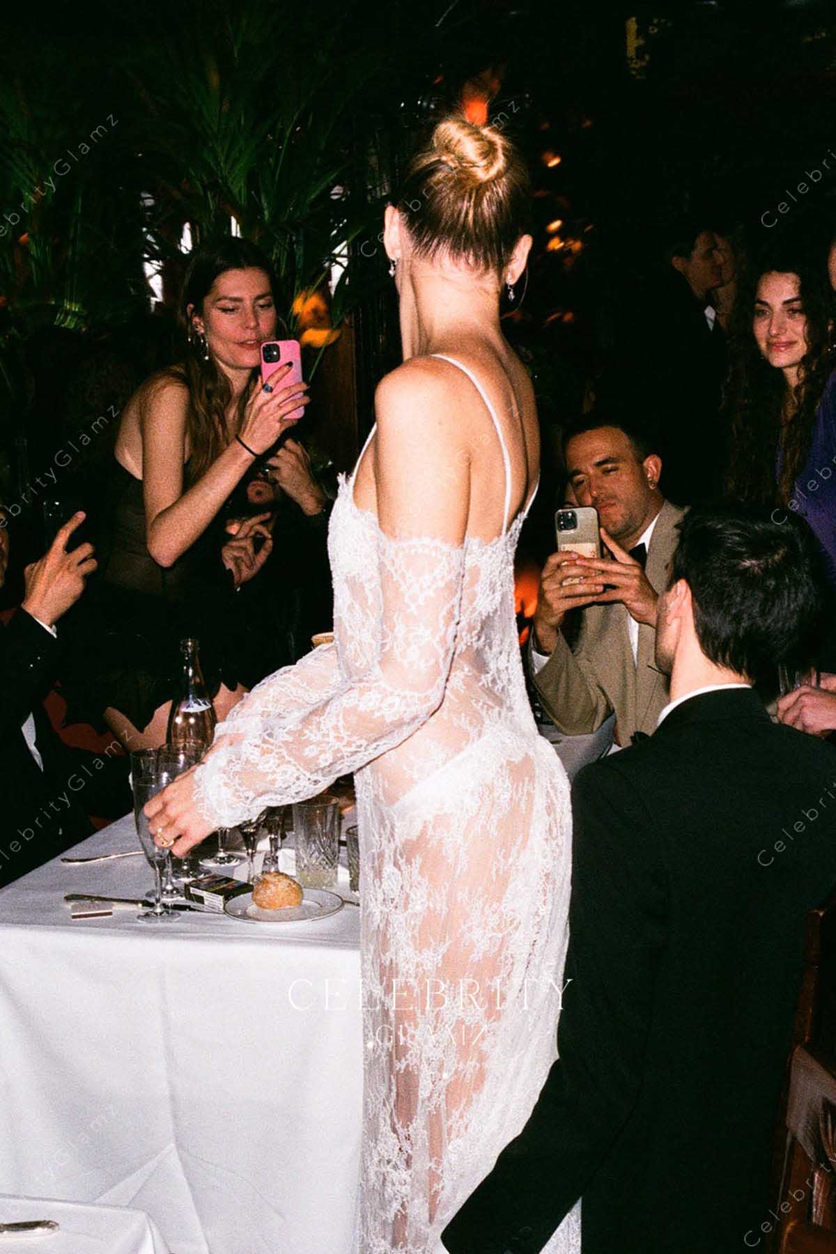 Camille Charrière cold shoulder sleeves wedding dress