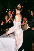 Camille Charrière cold shoulder sleeves wedding dress