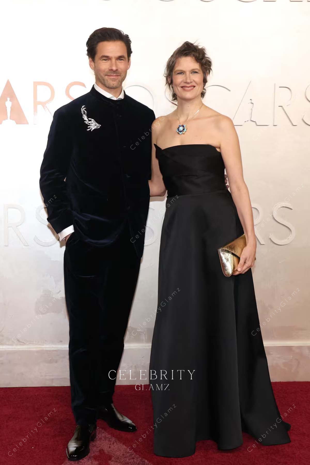 Camille Dalmais 2025 asymmetric neckline Oscars red carpet prom dress