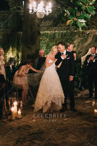 Candice Accola delicate lace wedding dress