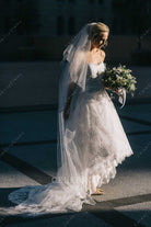 Candice Accola sweetheart neck wedding dress