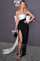 Candice Swanepoel two tone formal dress 2019 AMFAR new York gala 