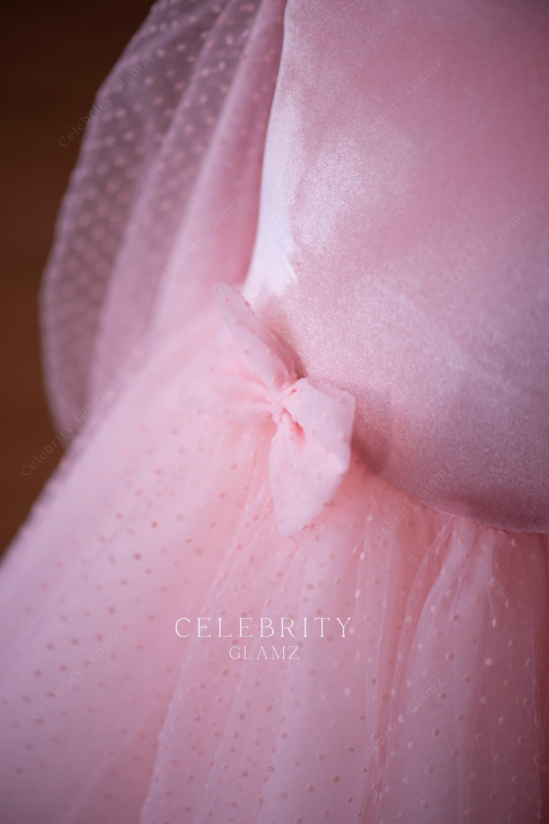 candy pink bowknot girl holiday a line dress