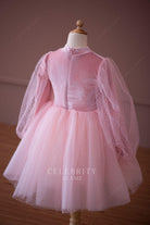candy pink long sleeve girl dress