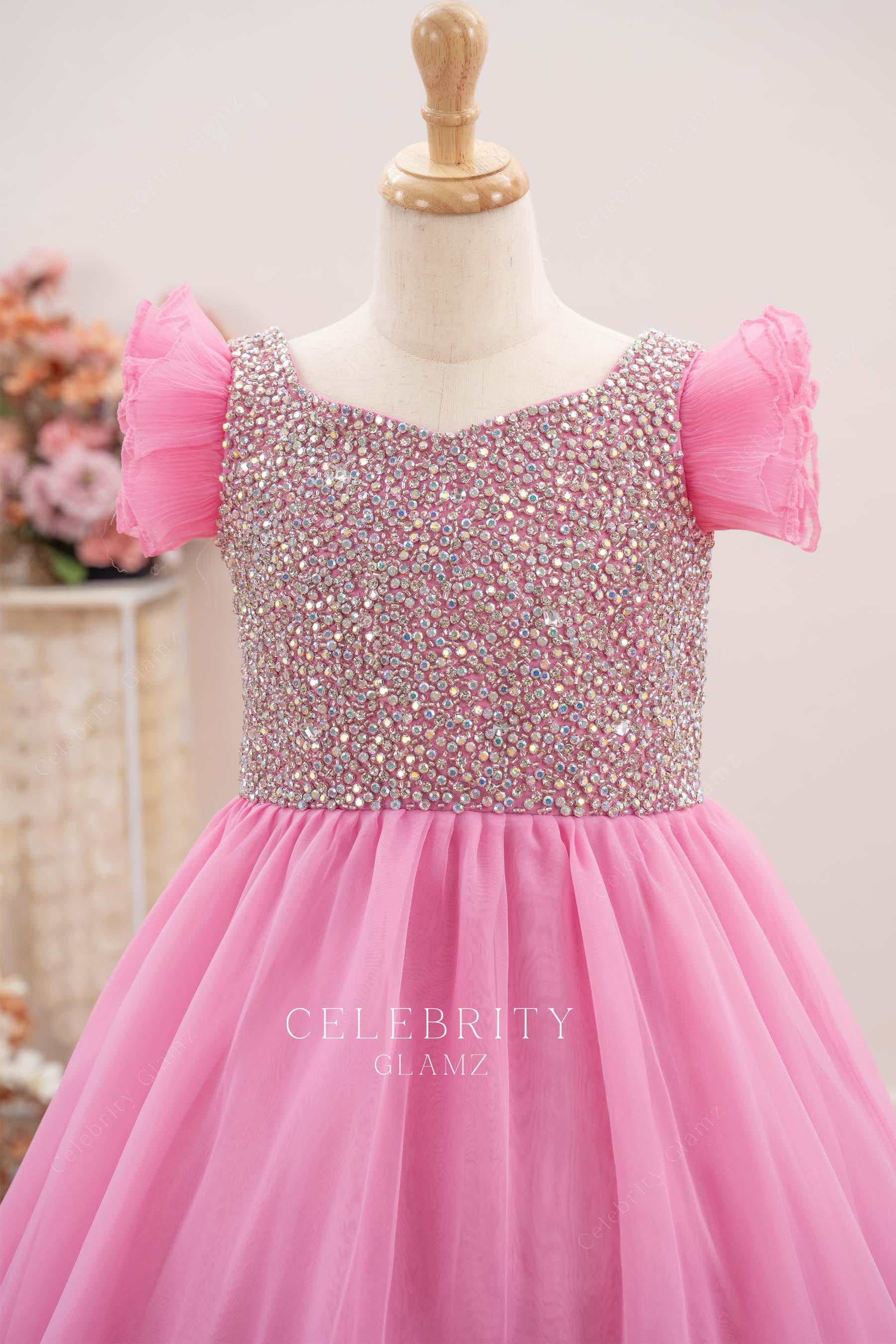 candy pink queen Anne pageant ballgown