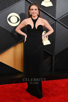 Carly Pearce black halter prom dress 2024 Grammys red carpet 2024