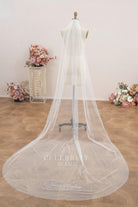 cathedral train raw cut wedding veil
