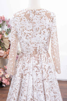 champagne lace formal dress