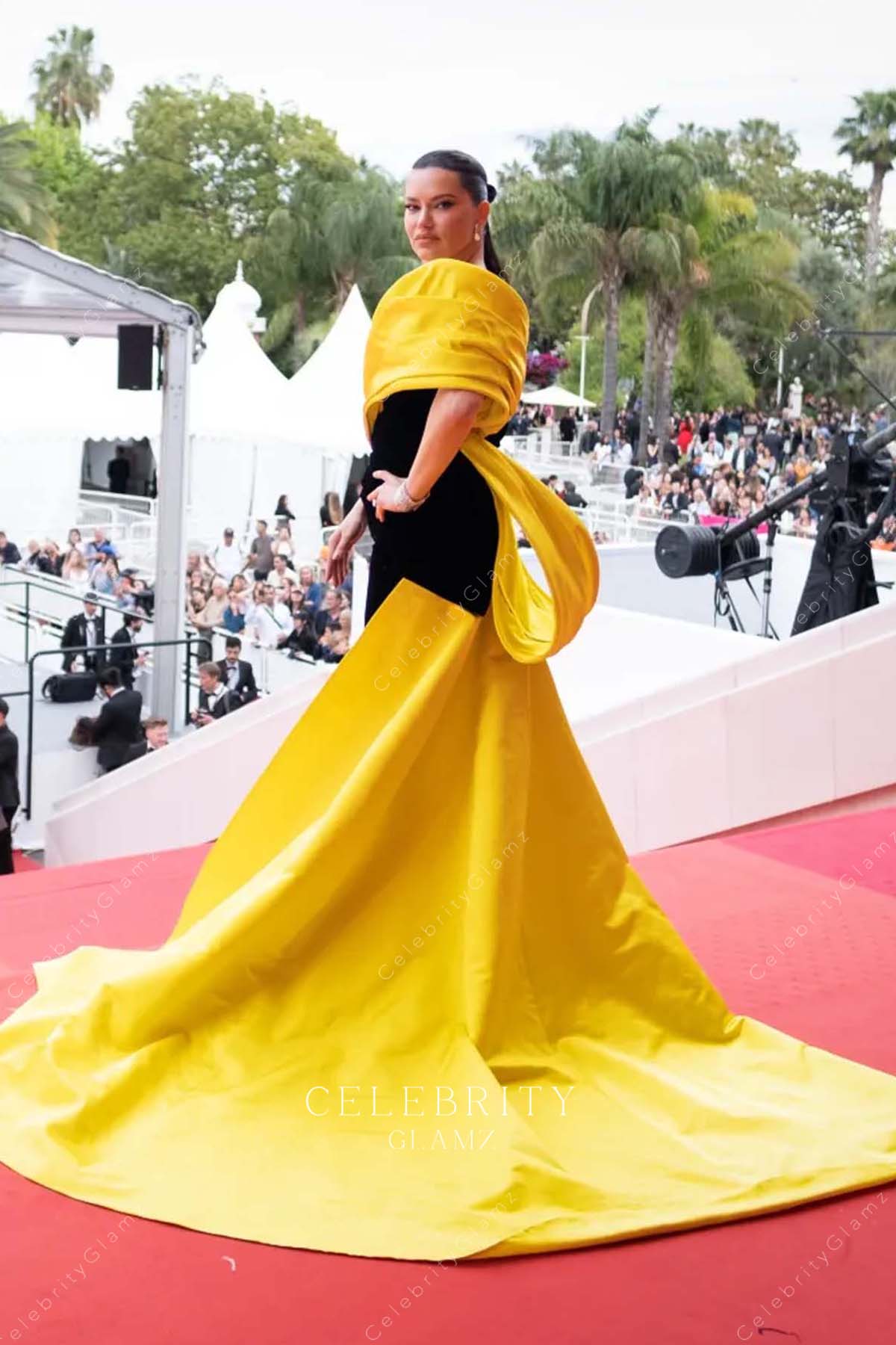 chapel train 2023 Cannes film festival Adriana Lima dress