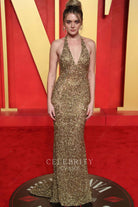 Charlotte Lawrence glitter mermaid prom dress 2024 Oscars after party