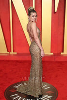 Charlotte Lawrence sweep train prom dress 2024 Oscars after party