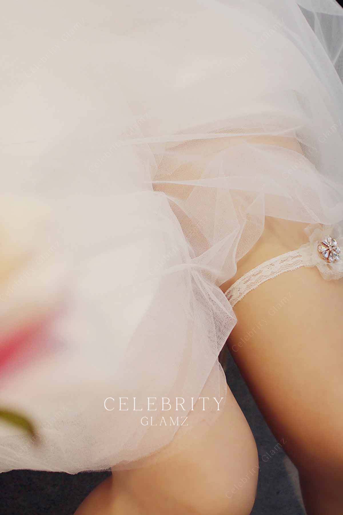 charming ribbon flower bridal garter