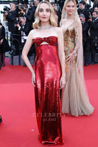 Chloe Fineman sparkly column formal dress Cannes film festival red carpet 2024