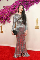 Clara Wong long sleeves prom dress 2024 Oscars red carpet