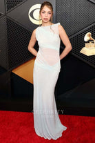 Claudia Sulewski ice blue prom dress Grammys red carpet 2024