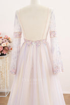colorful tulle open back wedding dress