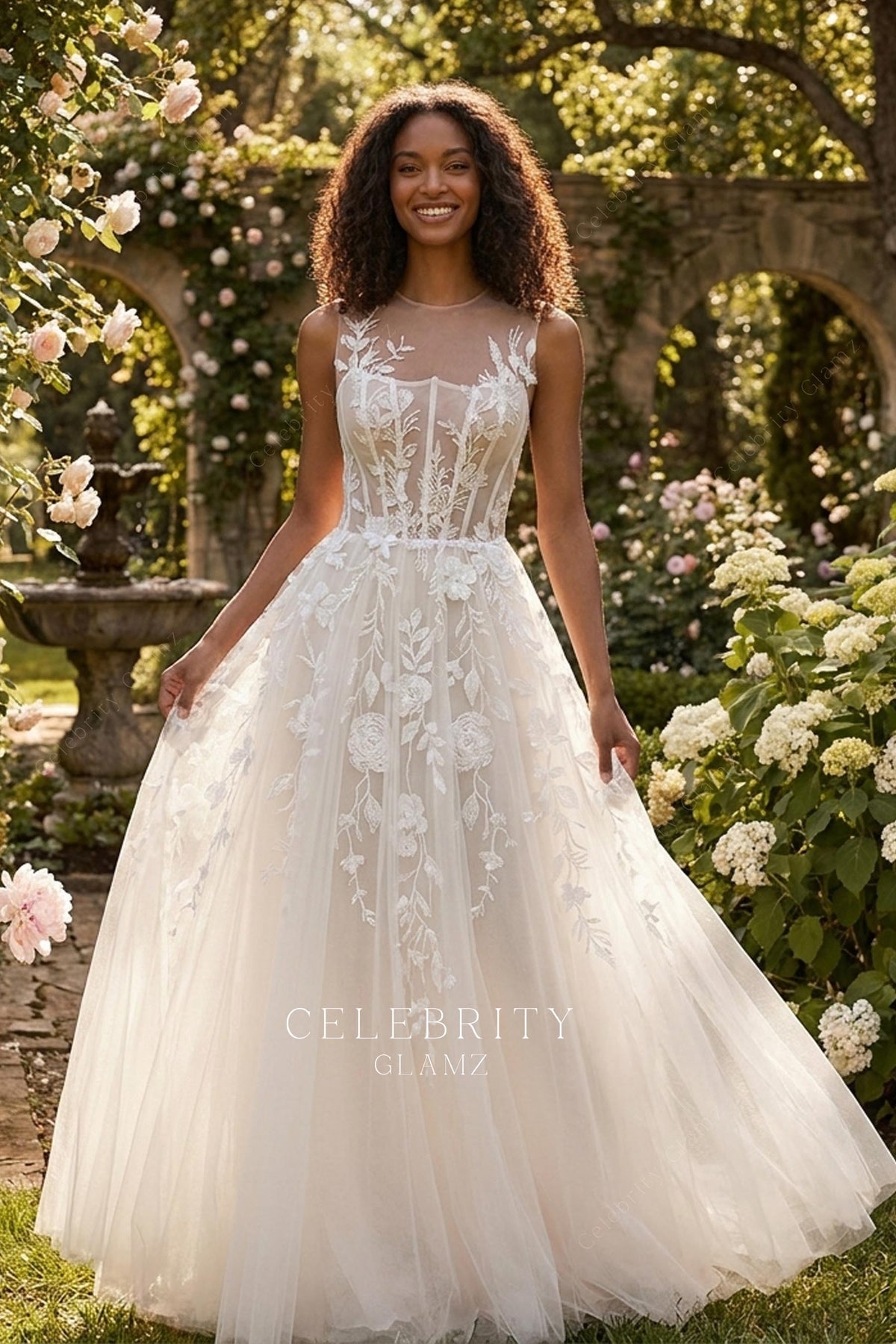 cording lace a line wedding dress