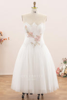 crystal tassel neckline wedding dress