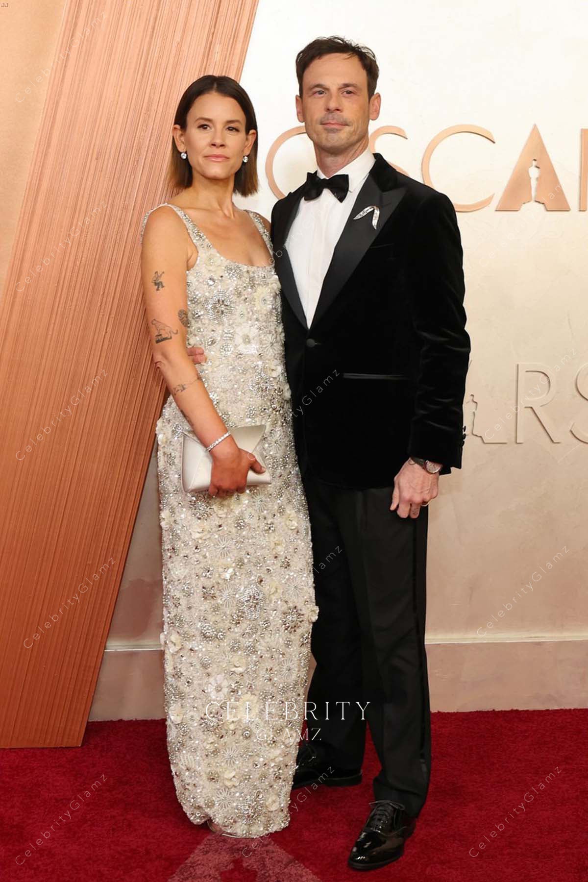 crystals Shauna Robertson 2025 Oscars red carpet dress