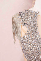 crystals tassels mermaid prom dress
