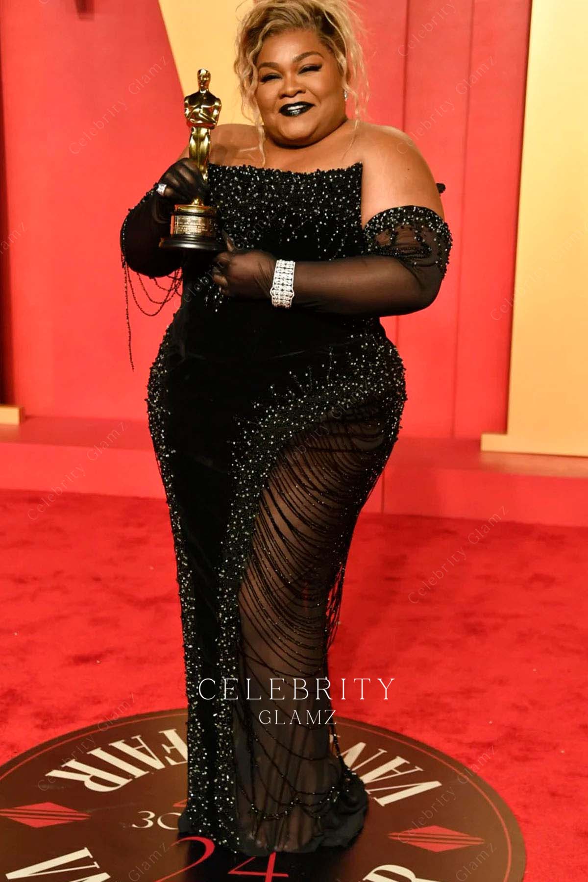 Da'Vine Joy Randolph sheath prom dress 2024 Oscars after party