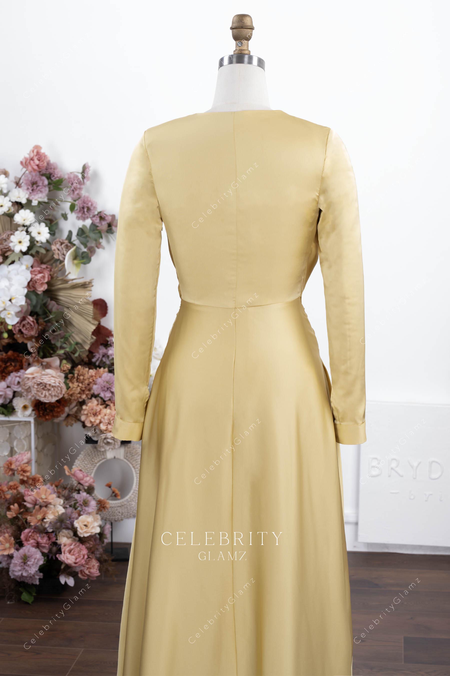 daffodil satin conservation back dress
