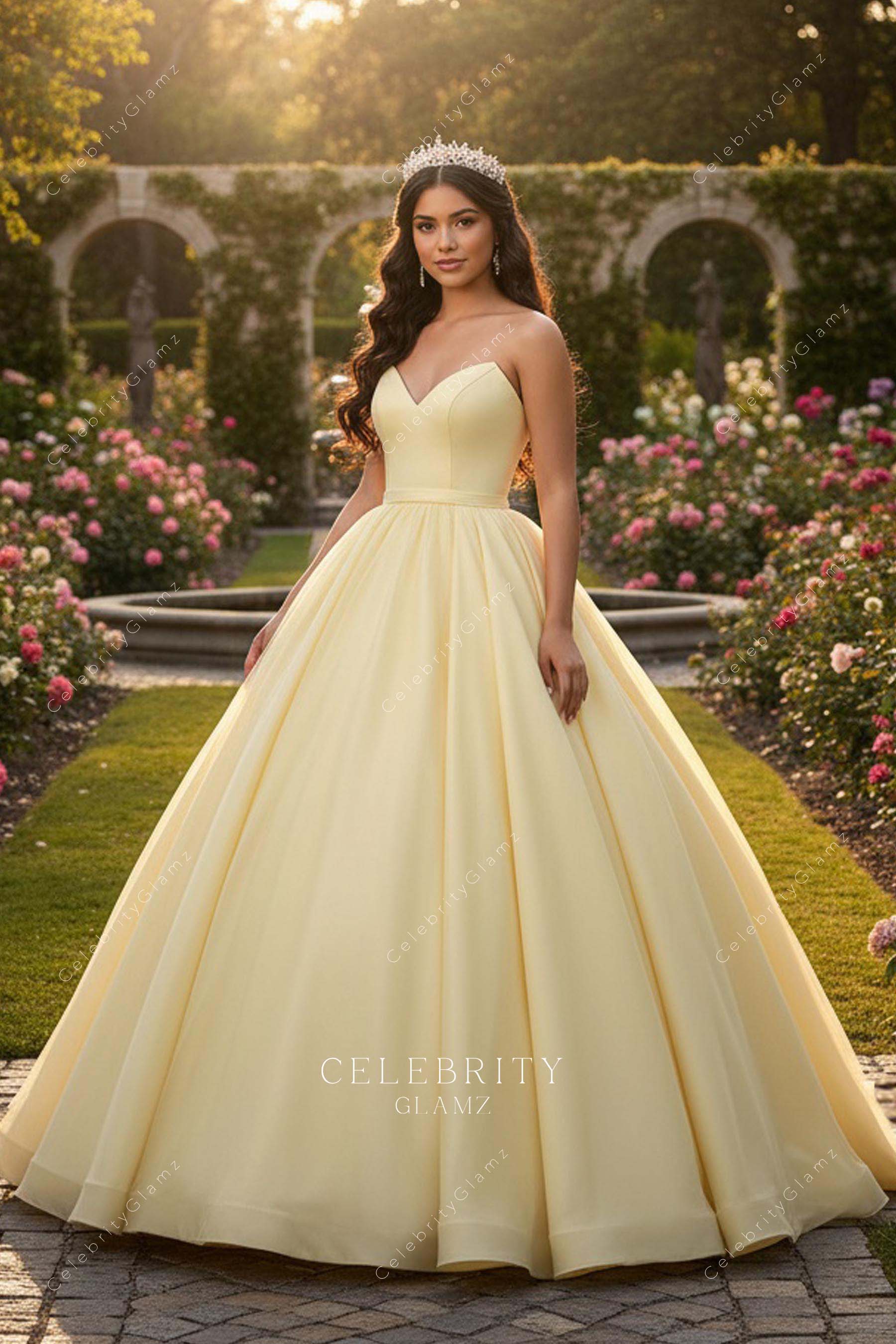 daffodil strapless Quinceanera Ballgown