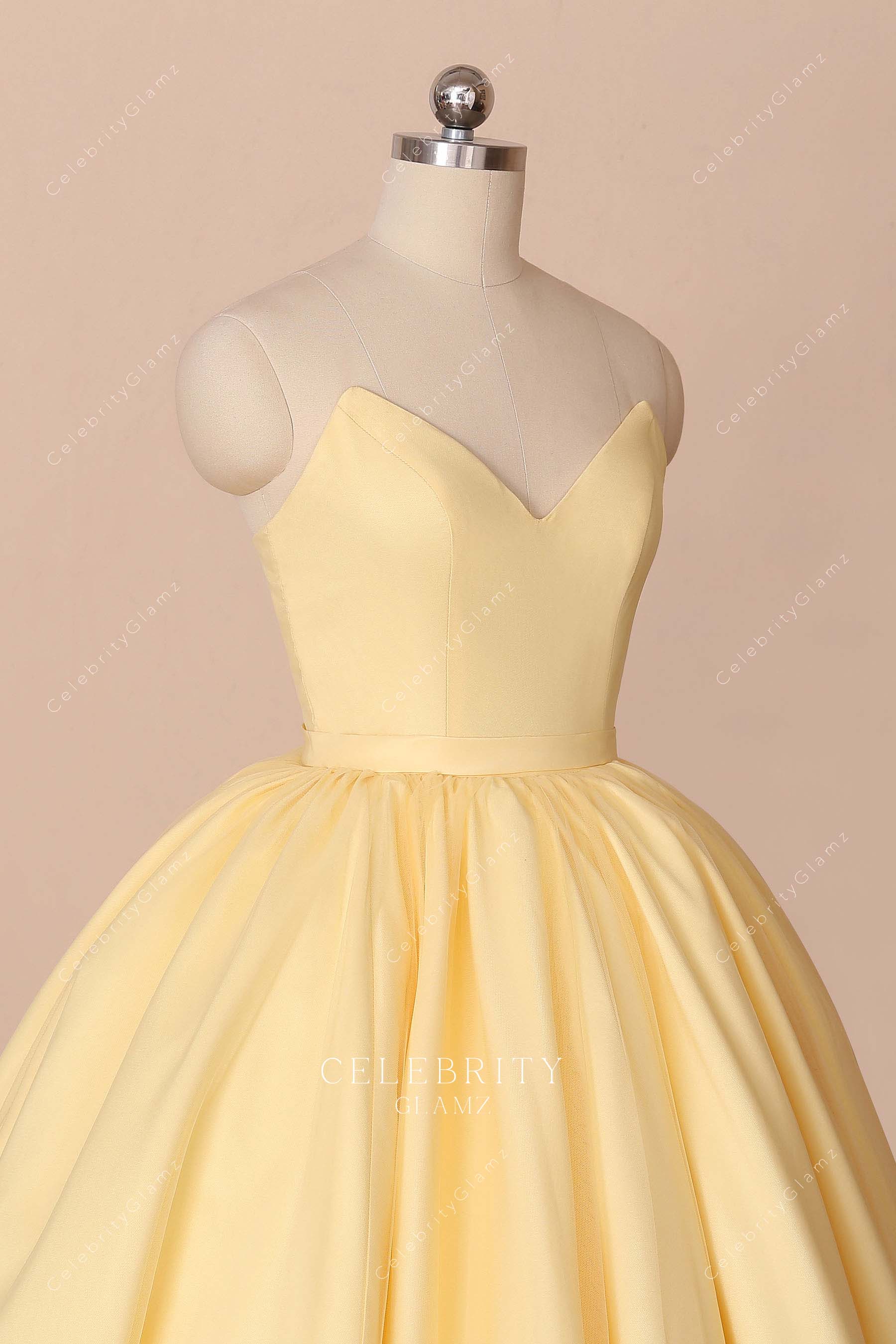 daffodil v cut neck Quinceanera Ball gown