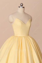 daffodil v cut neck Quinceanera Ball gown