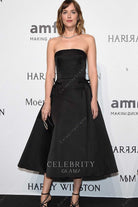 Dakota Johnson black tea length dress AMFAR gala 2015