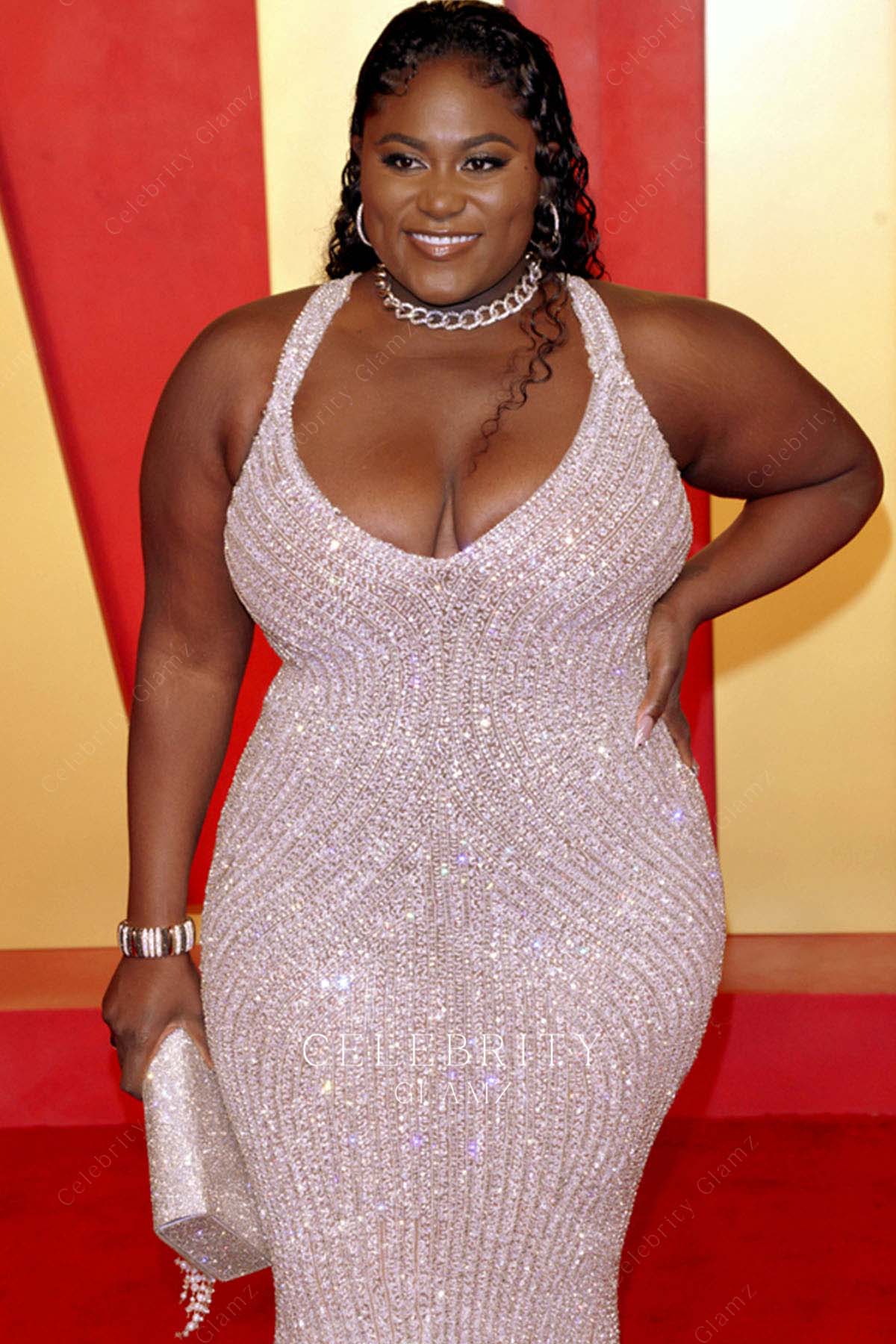 Danielle Brooks glitter prom dress 2024 Oscars after party