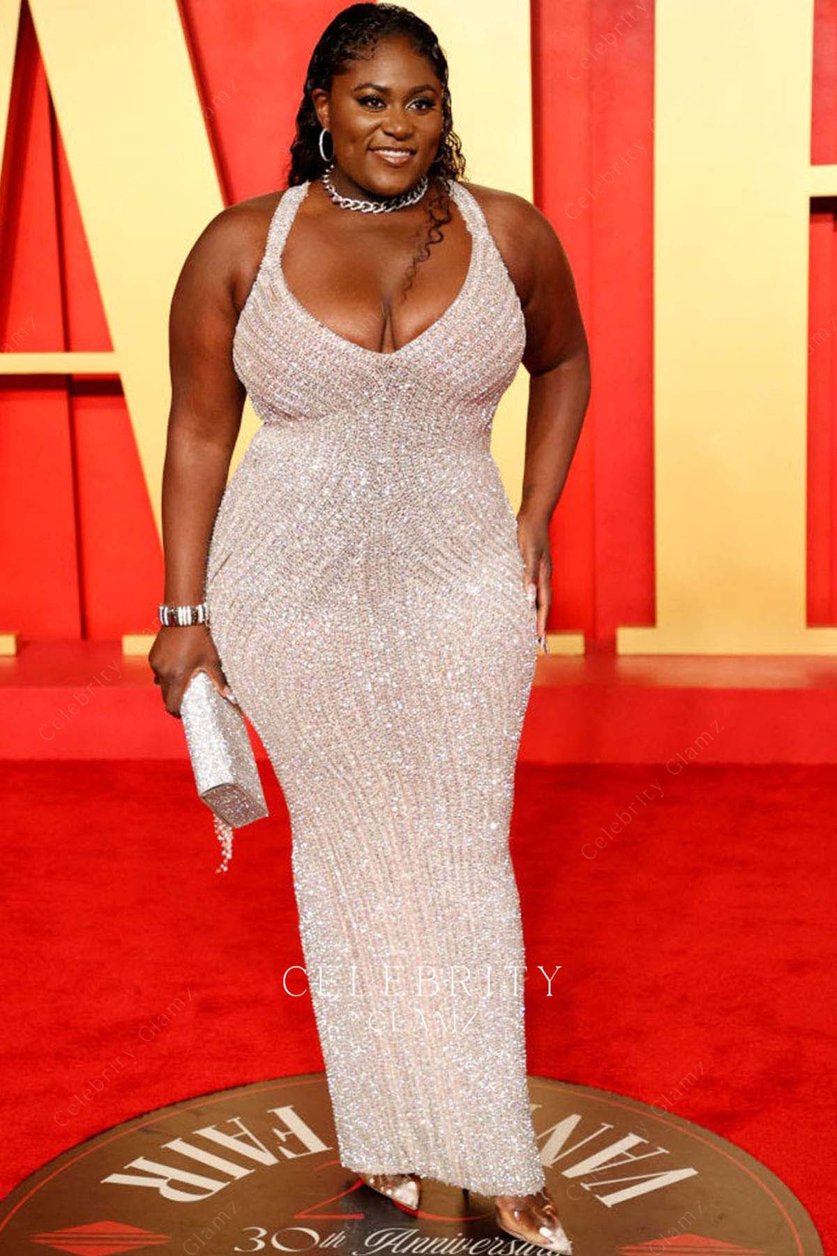 Danielle Brooks silver dress 2024 Oscars after party