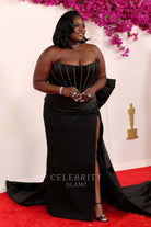 Danielle Brooks strapless prom dress 2024 Oscars red carpet