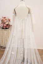 delicate beaded lace wedding cape