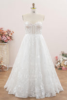 delicate lace a line bridal dress