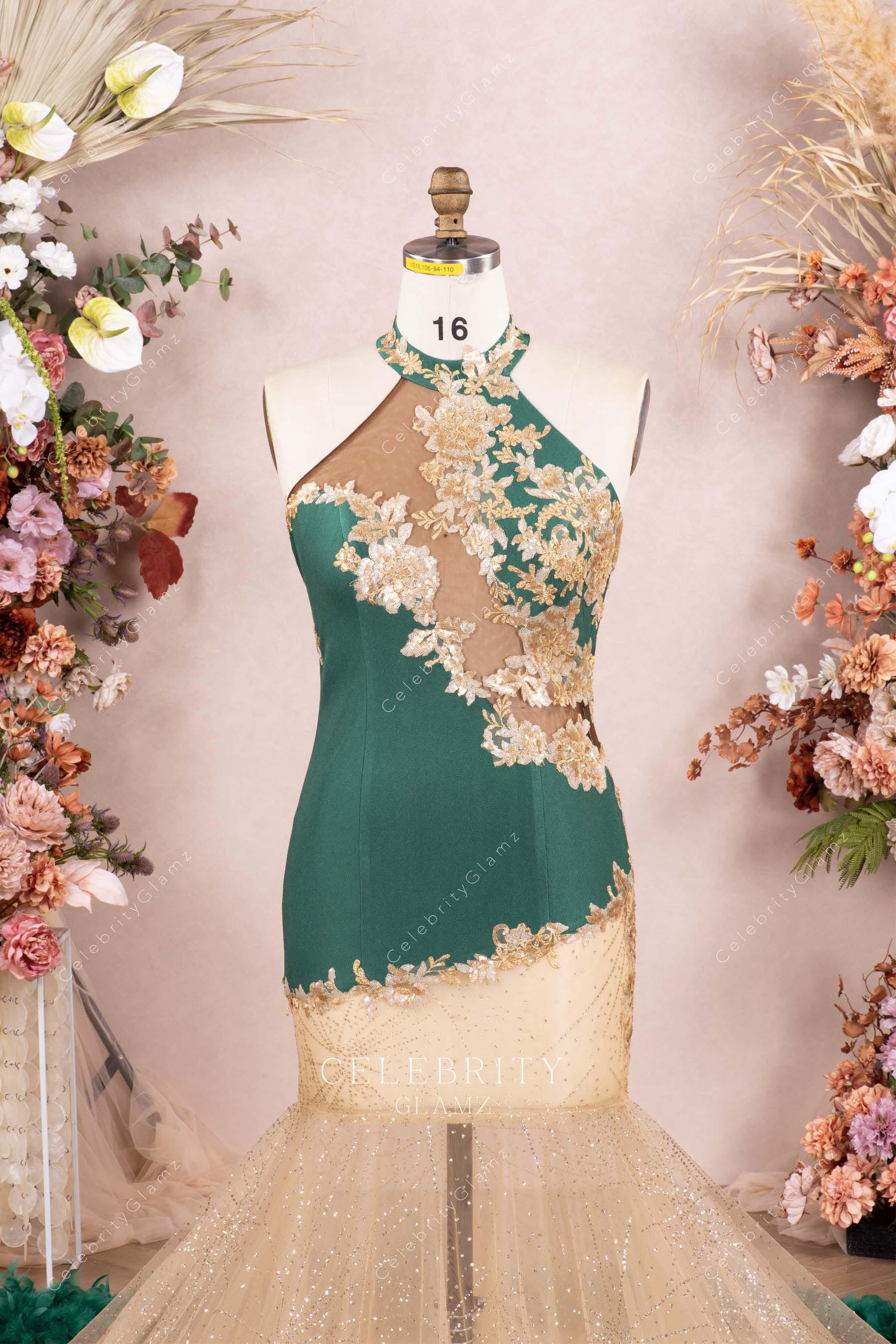 delicate lace appliques prom dress