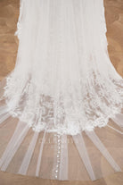 delicate lace illusion tulle detachable overskirt