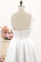 delicate lace open back bridal dress
