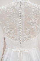 delicate lace sheer back wedding dress