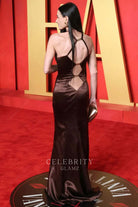 Demi Moore crisscross back prom dress 2024 Oscars after party