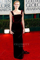 Diane Kruger burgundy velvet formal dress 2006 golden globe awards