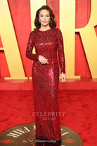 Diane Lane long sleeves prom dress 2024 Oscars after party