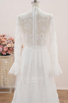 dreamy bell sleeve line wedding dress