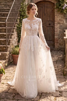 dreamy flower lace wedding dress