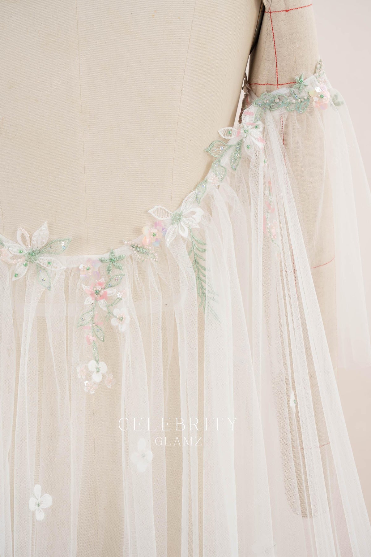 dreamy lace illusion wedding cape