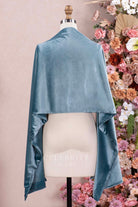 dusty blue velvet long shawl