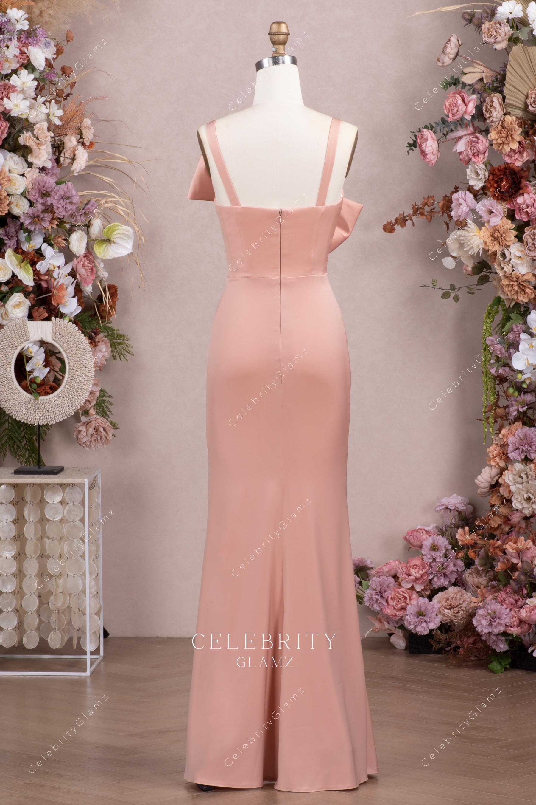 dusty rose fit flare bridesmaid dress