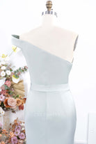 dusty sage asymmetrical formal dress