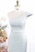 dusty sage cap sleeve formal dress